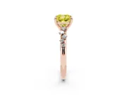 Cushion Cut Graduated Engagement Ring Setting for a Fancy Yellow Lab-Grown Diamond | Rose Gold