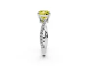 Princess Cut Twist Engagement Ring Setting for a Fancy Yellow Lab-Grown Diamond | Sterling Silver