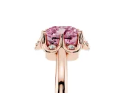 Cushion Cut Petal Halo Engagement Ring Setting for a Fancy Pink Lab-Grown Diamond | Rose Gold