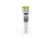 Heart-Shaped Bar-Set Engagement Ring Setting for a Fancy Yellow Lab-Grown Diamond | Platinum
