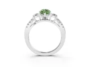 Marquise Three Stone Engagement Ring Setting for a Fancy Green Lab-Grown Diamond | Sterling Silver