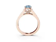 Marquise Graduated Pavé Engagement Ring Setting for a Fancy Blue Lab-Grown Diamond | Rose Gold