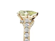 Pear-Shaped Pavé Engagement Ring Setting for a Fancy Yellow Lab-Grown Diamond | Crossover Gallery | Yellow Gold
