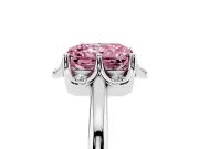 Radiant Cut Petal Halo Engagement Ring Setting for a Fancy Pink Lab-Grown Diamond | Sterling Silver