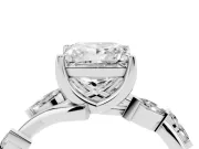 Princess Cut Twisted Vine Engagement Ring Setting | Marquise Side Stones | Platinum
