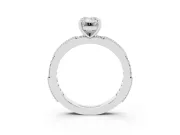 Emerald Cut Vintage Pavé Solitaire Engagement Ring Setting | Milgrain Edges | Platinum