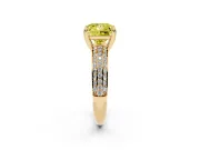 Princess Cut Three Row Pave Engagement Ring Setting for a Fancy Yellow Lab-Grown Diamond | Double Claws | Yellow Gold