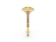 Princess Cut Halo Engagement Ring Setting for a Fancy Yellow Lab-Grown Diamond | Yellow Gold - Design NV-24721