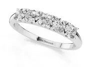 Round Lab-Grown Diamond Five-Stone Men's Wedding Band | Shared Prongs | Sterling Silver