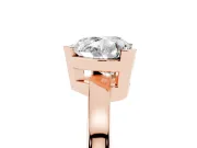 Heart Cut Diamond Solitaire Ring Set in Rose gold with Prong Head and Smooth Polished Band