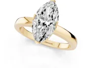 Marquise Solitaire Engagement Ring Setting | Flat Tab Prongs | Yellow Gold