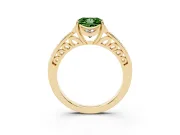 Princess Cut Floral Pavé Engagement Ring Setting for a Fancy Green Lab-Grown Diamond | Yellow Gold