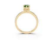 Pear-Shaped Channel Set Engagement Ring Setting for a Fancy Green Lab-Grown Diamond | Rope Collar | Yellow Gold