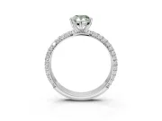 Pear-Shaped Domed Pavé Engagement Ring Setting for a Fancy Green Lab-Grown Diamond | Platinum