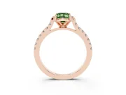 Emerald Cut Floral Petal Engagement Ring Setting for a Fancy Green Lab-Grown Diamond | Petal Accents | Rose Gold