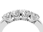Four-Stone Round Diamond Band Set in Silver with Prong Setting