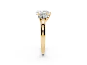 Pear-Shaped Three Stone Engagement Ring Setting | Matching Side Stones | Yellow Gold
