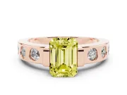 Emerald Cut Tension Style Engagement Ring Setting for a Fancy Yellow Lab-Grown Diamond | Rose Gold