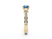 Cushion Cut Channel Engagement Ring Setting for a Fancy Blue Lab-Grown Diamond | Yellow Gold - Design NV-24671