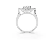 Heart-Shaped Cluster Halo Engagement Ring Setting | White Gold