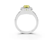 Emerald Cut Halo Engagement Ring Setting for a Fancy Yellow Lab-Grown Diamond | Sterling Silver - Design NV-24788