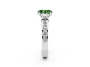 Oval Cathedral Channel Set Engagement Ring Setting for a Fancy Green Lab-Grown Diamond | Double Claw Prongs | White Gold