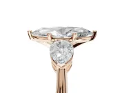 Marquise Three-Stone Engagement Ring Setting | Pear Side Stones | Rose Gold