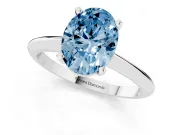 Oval Engagement Ring Setting for a Fancy Blue Lab-Grown Diamond | Sterling Silver