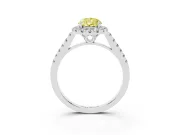 Pear-Shaped Raised Halo Engagement Ring Setting for a Fancy Yellow Lab-Grown Diamond | Platinum