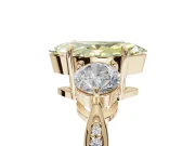 Marquise Three Stone Engagement Ring Setting for a Fancy Yellow Lab-Grown Diamond | Tapered Pave Band | Yellow Gold