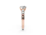 Round Five Stone Engagement Ring Setting | Prong-Set Side Stones | Rose Gold
