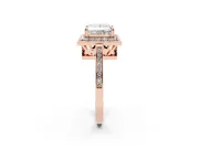 Princess Cut Halo Engagement Ring Setting | Polished Halo Rim | Rose Gold