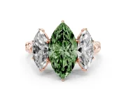 Marquise Three Stone Engagement Ring Setting for a Fancy Green Lab-Grown Diamond | Braided Band | Rose Gold