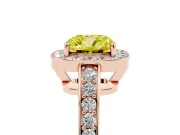 Cushion Cut Framed Halo Engagement Ring Setting for a Fancy Yellow Lab-Grown Diamond | Rose Gold