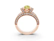 Marquise Vintage Pave Engagement Ring Setting for a Fancy Yellow Lab-Grown Diamond | Milgrain Edges | Rose Gold