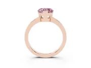 Fancy Pink Heart Cut Diamond Solitaire Ring Set in Rose gold with Prong Head and Smooth Polished Band