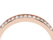 Round Lab-Grown Diamond Double Row Pavé Knife Edge Wedding Band | Raised Divider | Rose Gold