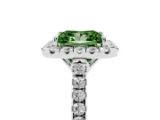 Princess Cut Raised Halo Engagement Ring Setting for a Fancy Green Lab-Grown Diamond | White Gold