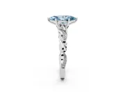 Marquise Vine Engagement Ring Setting for a Fancy Blue Lab-Grown Diamond | Sterling Silver