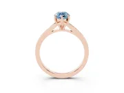 Marquise Pave Solitaire Engagement Ring Setting for a Fancy Blue Lab-Grown Diamond | Sweeping Shoulders | Rose Gold