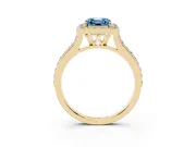 Asscher Cut Halo Engagement Ring Setting for a Fancy Blue Lab-Grown Diamond | Yellow Gold - Design NV-24729
