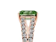 Emerald Cut Graduated Split Shank Engagement Ring Setting for a Fancy Green Lab-Grown Diamond | Rose Gold