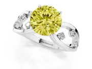 Round Loop Engagement Ring Setting for a Fancy Yellow Lab-Grown Diamond | White Gold