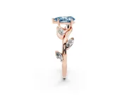 Pear-Shaped Twisted Vine Engagement Ring Setting for a Fancy Blue Lab-Grown Diamond | Rose Gold