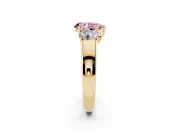Pear-Shaped 3 Stone Engagement Ring Setting for a Fancy Pink Lab-Grown Diamond | Yellow Gold