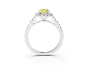 Pear-Shaped Halo Engagement Ring Setting for a Fancy Yellow Lab-Grown Diamond | Pave Shoulders | White Gold