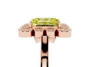 Emerald Cut Milgrain Cluster Halo Engagement Ring Setting for a Fancy Yellow Lab-Grown Diamond | Plain Band | Rose Gold