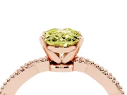 Oval Twisted Engagement Ring Setting for a Fancy Yellow Lab-Grown Diamond | Beaded Twist | Rose Gold
