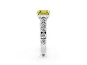 Asscher Cut Engagement Ring Setting for a Fancy Yellow Lab-Grown Diamond | Sterling Silver - Design NV-24643