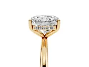 Radiant Cut Diamond Solitaire Engagement Ring Set in Yellow gold with Prong Setting and Polished Band
